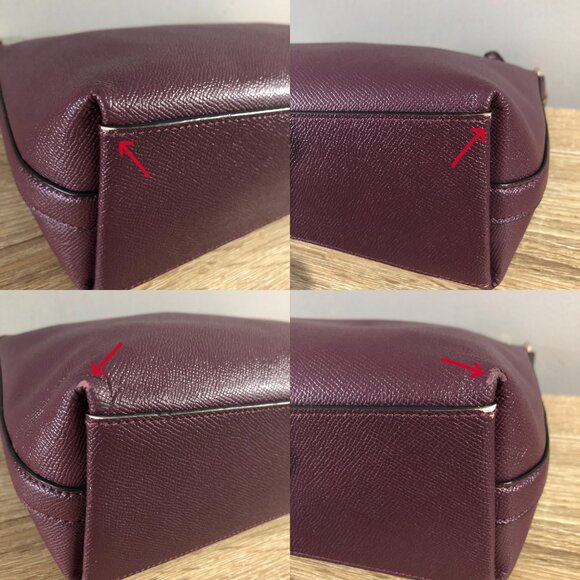 Coach Lewis 80058 Raspberry Crossgrain Leather Shoulder Crossbody Bag - Picture 13 of 16